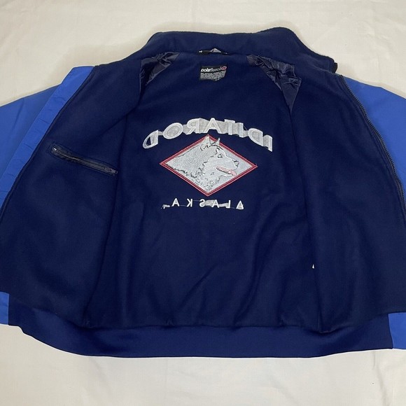 Vintage IDITAROD ALASKA Wolf Sled Dog Fleece Lined Snow Jacket Made in USA Large - Picture 9 of 12